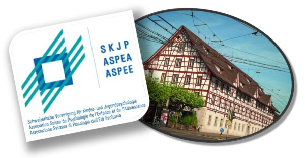 Logo der SKJP und Bild der Alten Kaserne Winterthur