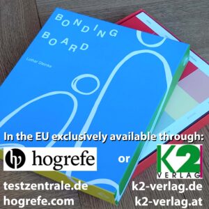 Foto of the BondingBoard Box and links to Hogrefe and K2-Verlag